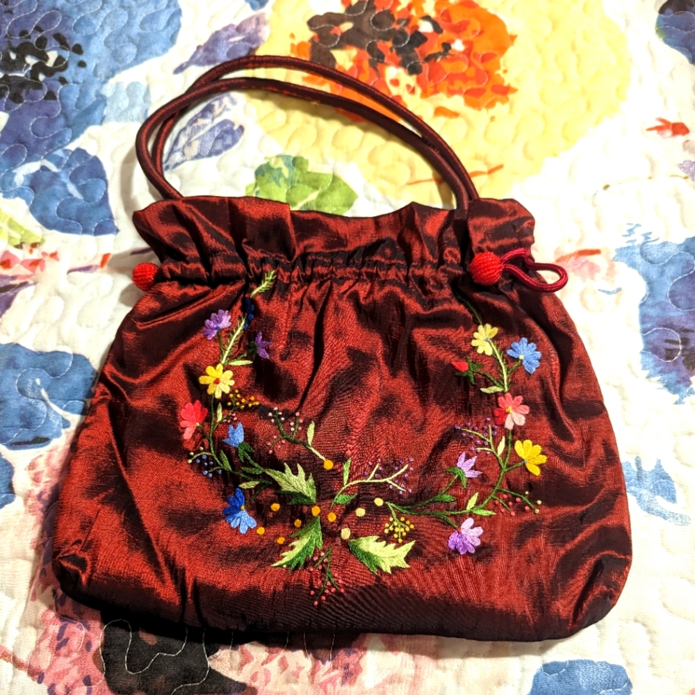 Embroidered purse